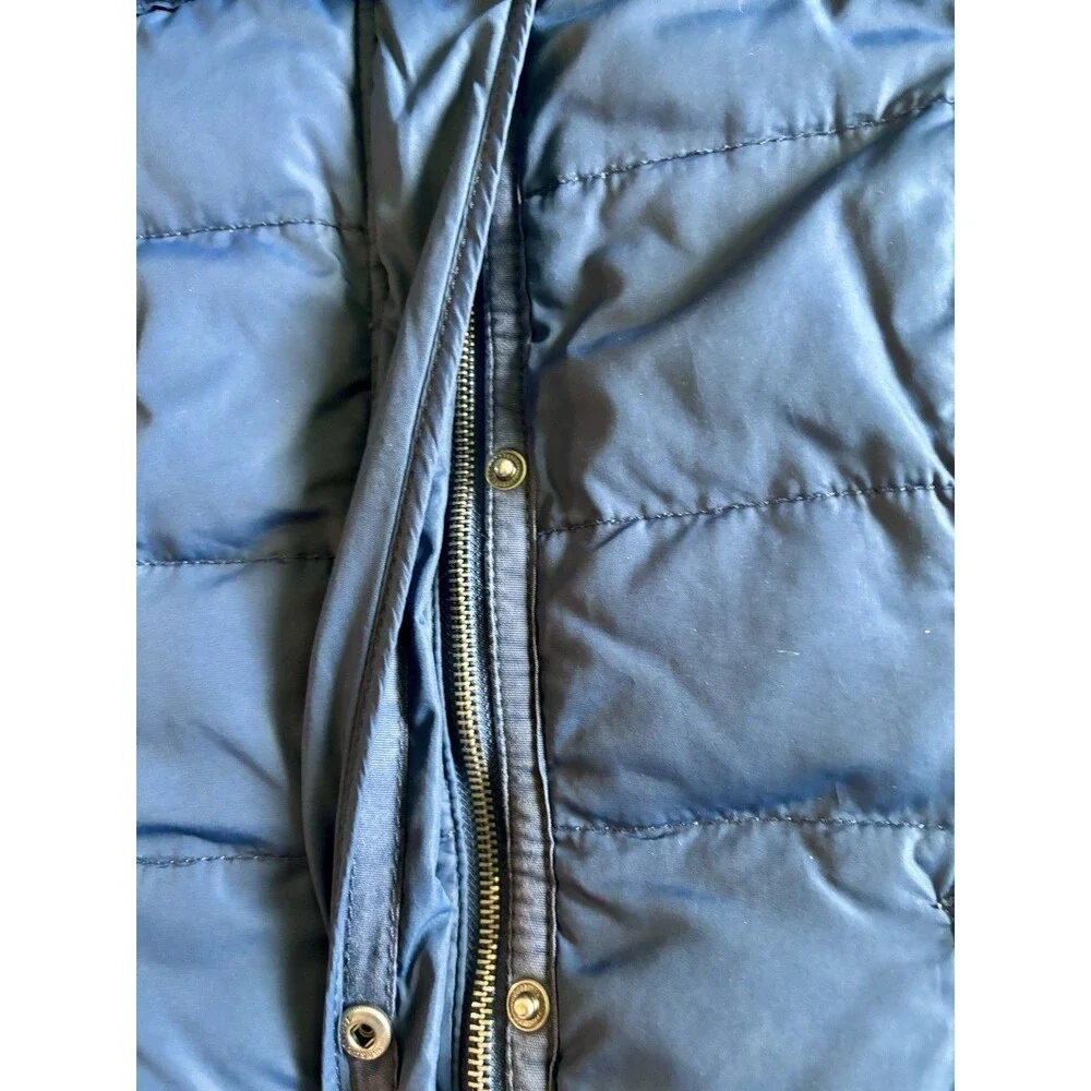 Abercrombie & Fitch Y2K Navy Blue Quilted Full Zip Moose Puffer Jacket Medium